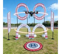 Drone Racing Training Kit Obstacle Course Set with Flags, Gate, Landing Pad Mat for Beginners and Professionals
