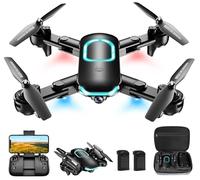 Drone with 1080P Camera, Foldable Drone for Beginners with Light, Upgrade Altitude Hold, Gesture Selfie, Waypoint Fly, 3D Flip, 3 Speed Mode, Circle Fly, One Key Start