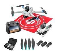 Drones for Adults, Drone for Beginners, GPS Drones 4K, 3 Batteries, 60 Mins Flight, Auto Return, Obstacle Avoidance, Drone with Screen on Controller, with Landing Pad (White)