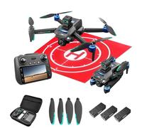 Drones for Adults, Drone for Beginners, GPS Drones 4K, 3 Batteries, 60 Mins Flight, Auto Return, Obstacle Avoidance, Drone with Screen on Controller, with Landing Pad (Black)