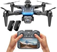 Drones with Camera 4k Professional for Adults, RC Quadcopter with 4.5 Inch HD Screen on Controller, Drone with Dual Camera and Obstacle Avoidance, Brushless Motor, Follow Me Mode, Under 249g