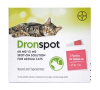 Dronspot Spot On Wormer for Medium Cats (2.5 to 5kg) - 1 Pipette