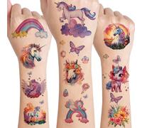 Drookaen Glitter Unicorn Tattoo Children, 12 Sheets Glitter Tattoos Girls, Waterproof Children's Tattoos, Unicorn Gifts for Girls, Glitter Tattoos Children's Set