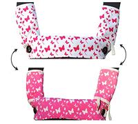 Drool and Teething Pad Reversible Organic Cotton 3-Piece Set for Ergobaby Four Position 360 Baby Carrier (Pink and White Butterflies)