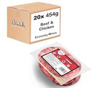 Drool Beef & Chicken Economy Mince 20 x 454g | 100% Natural Raw Meat | Premium Raw Dog Food | Frozen Dog Food for Optimal Canine Health