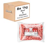 Drool Beef & Chicken Freeflow Mince 8 x 1kg | 100% Natural Raw Dog Food | Premium Raw Dog Food | Frozen Dog Food for Optimal Canine Health