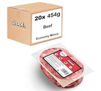 Drool Beef Economy Mince 20 x 454g | 100% Natural Raw Meat | Premium Raw Dog Food | Frozen Dog Food for Optimal Canine Health