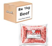 Drool Beef Freeflow Mince 8 x 1kg | 100% Natural Raw Dog Food | Premium Frozen Dog Food for Optimal Canine Health