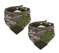 Drool Bibs for Baby Girls and Boys - 2-in-1 Adjustable PaciGrip Bib with Teether by BooginHead (2-Pack Mod Camo)