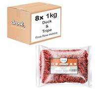 Drool Duck Tripe Freeflow Mince 8 x 1kg | 100% Natural Raw Dog Food | Premium Frozen Dog Food for Optimal Canine Health