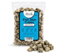 Drool Fish Skin Cubes Dog Treats - 100% Natural Air-Dried Fish Skin Chews, High Protein, Grain Free - 1kg