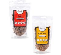 Drool Pet Products 100% Pure Dried Fresh Meat Beef & Chicken | Double Pack Training Treats for Dogs | 2 x 150g Air-Dried Nibbles Dog Chews for Dogs & Puppies