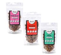 Drool Pet Products 100% Pure Dried Fresh Meat Pheasant Wild Boar Goat | Triple Pack Training Treats for Dogs | 3 x 150g Air-Dried Nibbles Dog Chews for Dogs & Puppies
