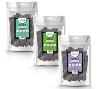 Drool Pet Products | 100% Pure Dried Fresh Meat | Triple pack Rabbit, Goat, Goose Meaty Strips for Dogs 3 x 150g | Air-Dried Nibbles Dog Chews for Dogs & Puppies