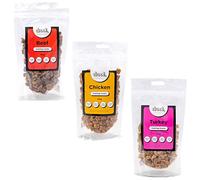 Drool Pet Products Natural Air Dried Dog Treats | Beef, Chicken & Turkey | Grain Free Healthy Training Chews for Dogs | 3 x 150g
