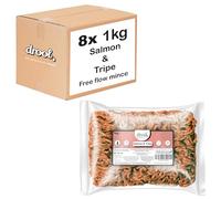 Drool Salmon & Tripe Freeflow Mince 8 x 1kg | 100% Natural Premium Raw Dog Food | Frozen Dog Food for Optimal Canine Health