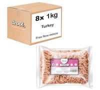 Drool Turkey Freeflow Mince 8 x 1kg | 100% Natural Raw Dog Food | Premium Raw | Frozen Dog Food for Optimal Canine Health