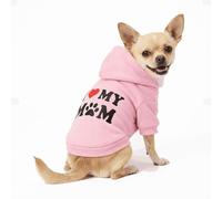 DroolingDog Small Girl Dog Shirts I Love My Mom Dog Hoodies Small Dogs Clothes XS Puppy Girl Hoodies I Love Mommy Shirt