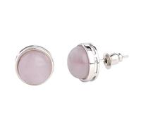 Drop And Dangle Earrings For Women,Women'S Studs Earrings, Rose Quartz Stone Natural Crystal Silver10Mm Small Round Energy Gemstone Ear Studs Earings Elegant Stud Jewellery Gifts For Mum Girls
