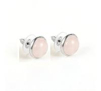 Drop And Dangle Earrings For Women,Women'S Studs Earrings, Rose Quartz Stone Natural Crystal Silver10Mm Small Round Energy Gemstone Ear Studs Earings Elegant Stud Jewellery Gifts For Mum Girls