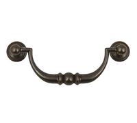 Drop Bar Handle with Rosettes for Kitchen/Bedroom/Cabinet/Door/Cupboard/Drawer Handle 96 mm Hole centres - Finish - Antique Brass (10)