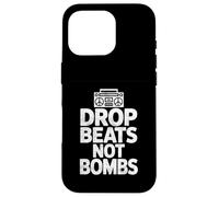 Drop Beats Not Bombs Boombox Peace Music Design Case for iPhone 16 Pro