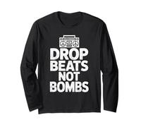 Drop Beats Not Bombs Boombox Peace Music Design Long Sleeve T-Shirt