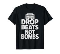 Drop Beats Not Bombs Boombox Peace Music Design T-Shirt
