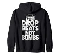 Drop Beats Not Bombs Boombox Peace Music Design Zip Hoodie