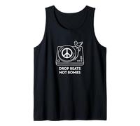 Drop Beats Not Bombs Peace Record Player Dove Tank Top
