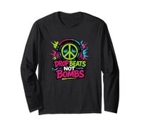 Drop Beats Not Bombs Peace Symbol Music Long Sleeve T-Shirt
