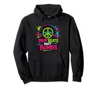 Drop Beats Not Bombs Peace Symbol Music Pullover Hoodie