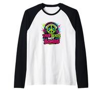 Drop Beats Not Bombs Peace Symbol Music Raglan Baseball Tee