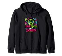Drop Beats Not Bombs Peace Symbol Music Zip Hoodie
