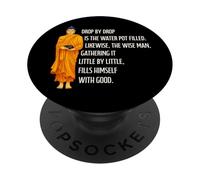 Drop By Drop Water Pot Filled Wisdom Quote Buddha PopSockets Adhesive PopGrip