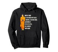 Drop By Drop Water Pot Filled Wisdom Quote Buddha Pullover Hoodie