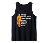 Drop By Drop Water Pot Filled Wisdom Quote Buddha Tank Top