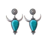 Drop Cow Head Earrings For Women Front Hoop Earrings for Women (Green, One Size)