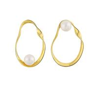 Drop Dangle Earrings For Girls - Hollow Oval Pearl Charms Drop Earrings Exaggerated Stud Earrings Dangling Hook Earrings, For Women Bridal Earrings Earrings Y2K
