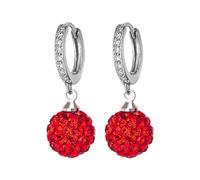 Drop Dangle Earrings Leverback Earrings Silver Drop Earrings Round Earrings Jewelry For Women And Girls Western Wedding Rings for Women (Red, One Size)