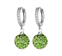 Drop Dangle Earrings Leverback Earrings Silver Drop Earrings Round Earrings Jewelry For Women And Girls Women Necklace And Earring Set (Green, One Size)