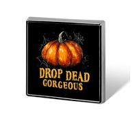 Drop Dead Gorgeous Badge Pin Brooch Square Shape Button Aluminum Decor for Backpacks Hats 0.7 Inch