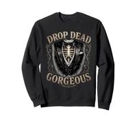 Drop Dead Gorgeous Skeleton Tuxedo Gothic Halloween Sweatshirt