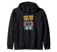 DROP DEAD GORGEOUS Zombie Girl with Retro Hairstyle Zip Hoodie