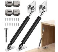 Drop Down Gas Struts,Gas Spring Hinge,for Cabinet and Desk Downward Flap Slowly Down,with 90 Degree Page Turning Axis,Only Open Down The Door (Black-2PCS)