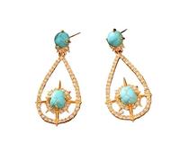 Drop Earrings Clip On Earrings For Women Girls - Turquoise Hollow Water Drop Dangle Earrings Exaggerated Tassel Earrings, Statement Stud Earrings Halloween Party Accessories