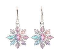 Drop Earrings Color Gradient Snowflake Acrylic Earrings Retro Literary Winter