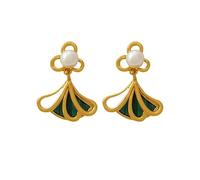 Drop Earrings for Women Girls - Dangle Earrings with Retro hollow geometry pearl Earrings,Sleeper Hoops Earrings Christmas Anniversary Birthday