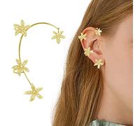 Drop Earrings for Women Maple Leaf Shape Earrings Ear Clip For Women Girls No Piercing Zircon Star Ear Clips Rhinestone Earrings Cuff Wrap Earrings For Women Hoop Earrings for Women