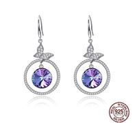 Drop Earrings for Women Round Austrian Crystal Earrings Party Wedding Fine Jewelry Gift